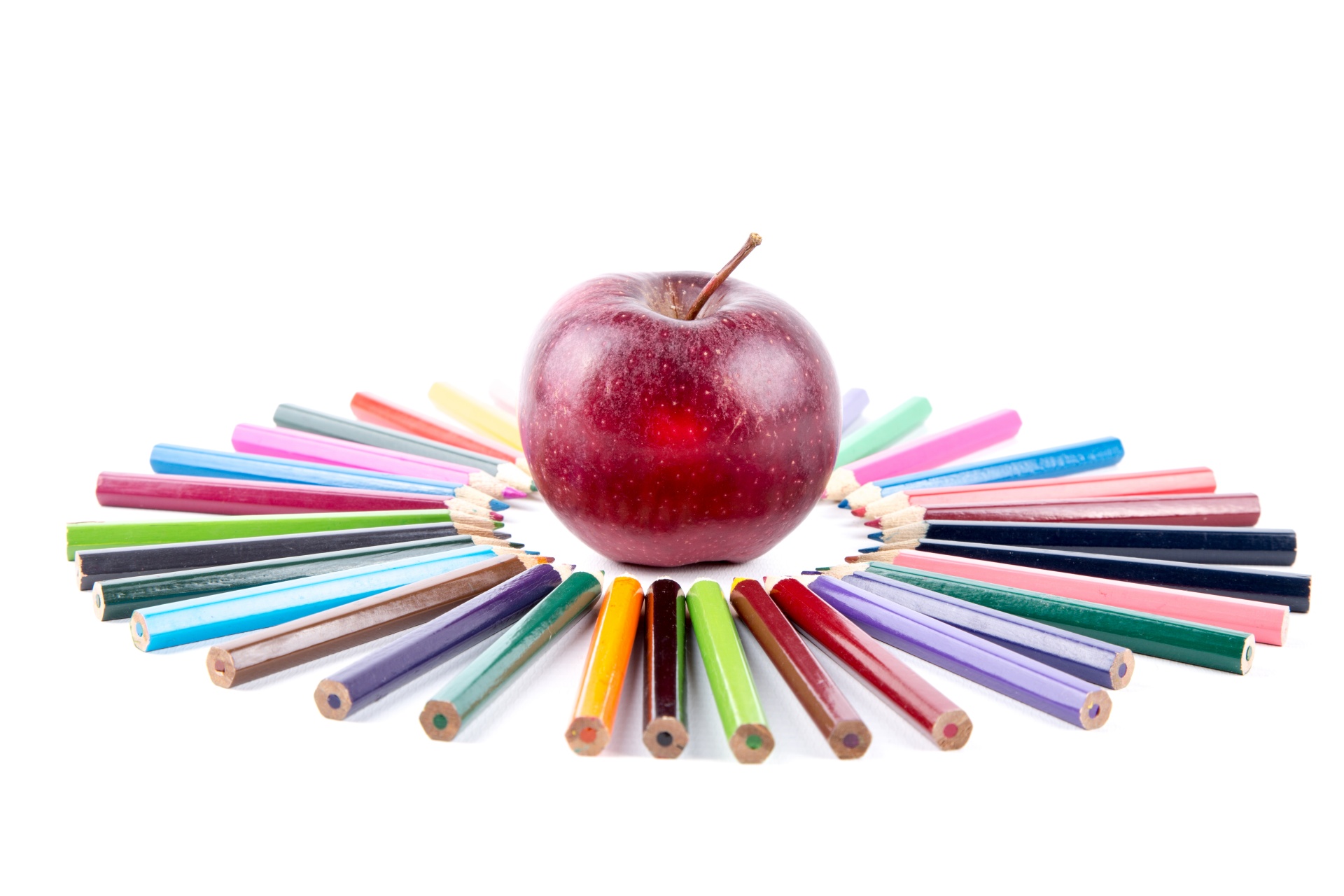 colorful pencils with apple 1474015011U4g